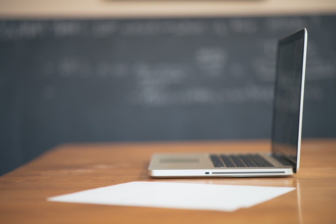 The new touchscreen MacBook Pro open on a desk